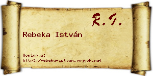 Rebeka István névjegykártya